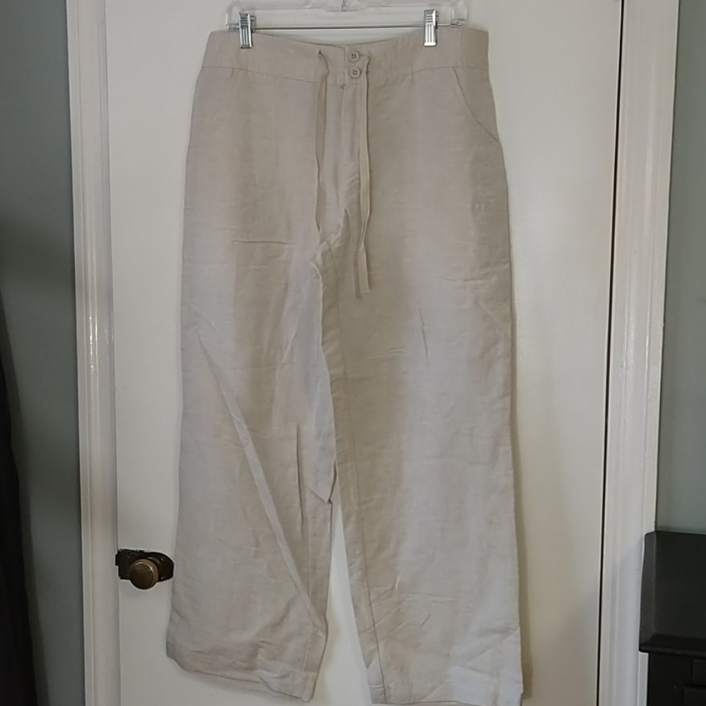 Coldwater Creek Natural Fit Linen Blend Pants